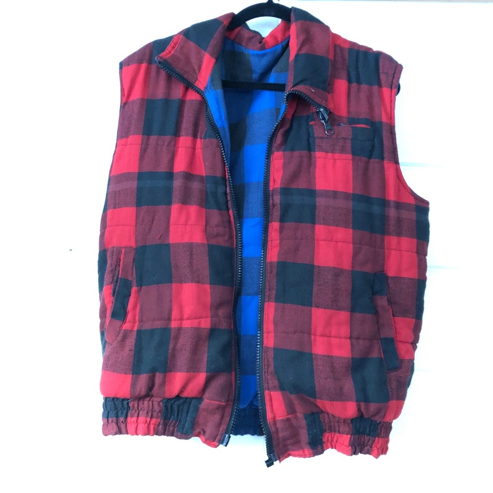 Branded Lion Reversible Quilted Flannel Vest